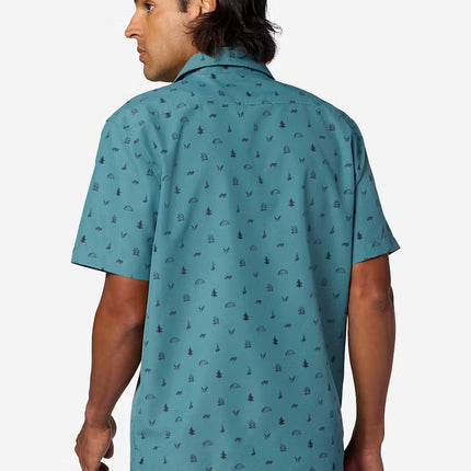Men's AirExchange UPF 40 Novelty Short-Sleeve Collared Shirt