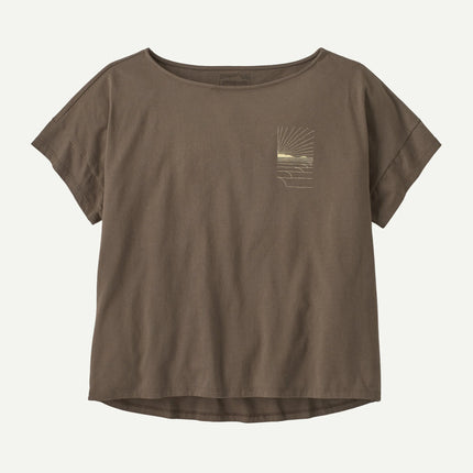 Womens Waves Rolling Relaxed Drop Sleeve Organic T-Shirt